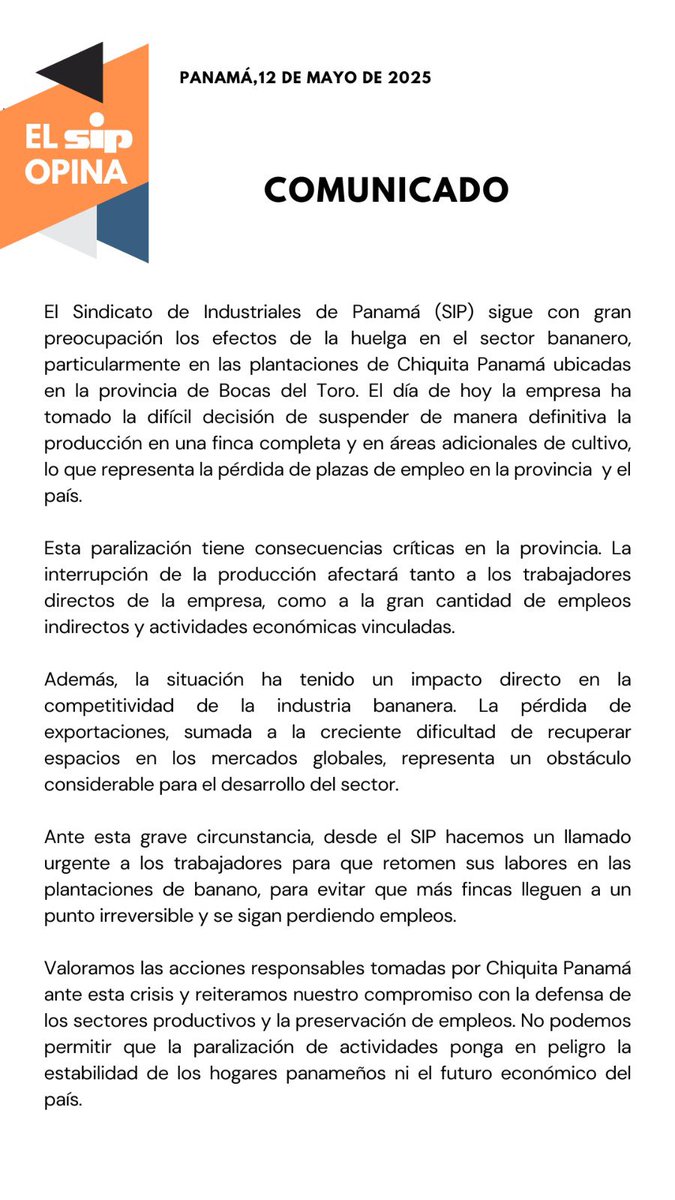 Sindicato de Industriales de Panamá tweet media