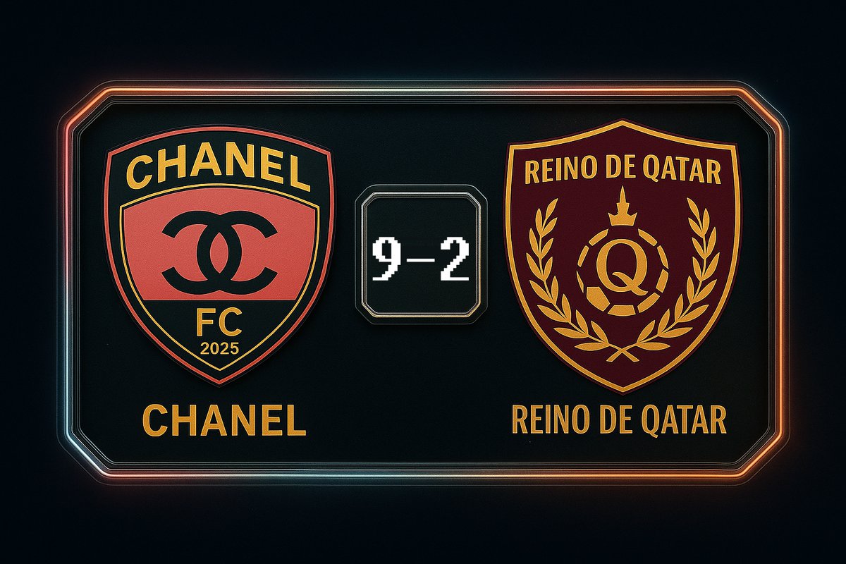 🏁 ¡FINAL DEL PARTIDO!
CHANEL FC ⚡ 9 - 2 💀 REINO DE QATAR
Exhibición de poder, clase y goles.
La Agencia rosa no perdona. 👑⚽