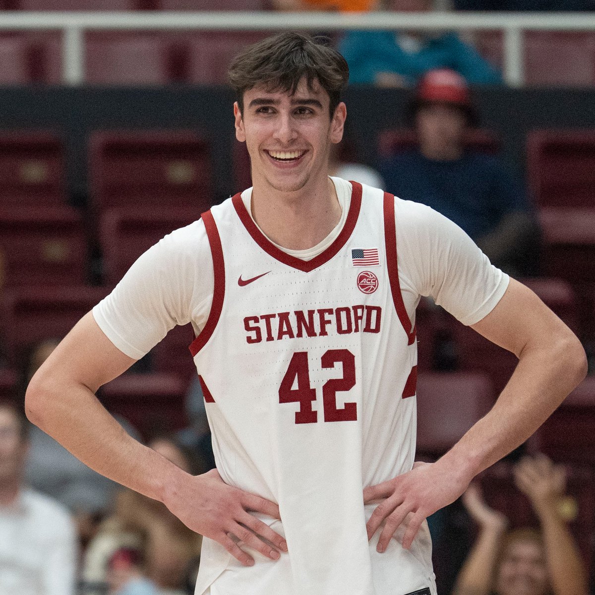 Stanford’s Maxime Raynaud’s official measurements from the NBA Draft Combine:

7’0 ¼" barefoot, 236.8 lbs with a 7’1 ¼" wingspan and 9’2” standing reach

Impressive size and reach for the French stretch big.