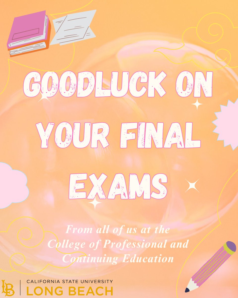 CPaCE wishes you luck on your final exams this week, you got this! 🍀

#GoBeach #CSULB #FinalsWeek