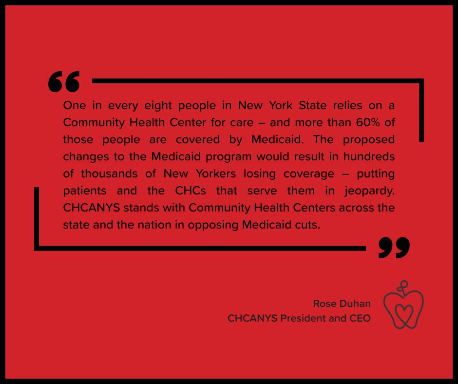 CHCANYS's tweet image. CHCANYS Statement on Proposed Medicaid Cuts