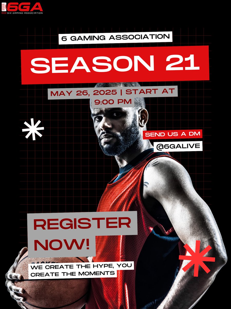 6GALive's tweet image. 🏀 Season 21 is HERE❗️After an epic Season 20, we're ready to ball out again❗️🏆 Register your squad now for just $40 before the late fee kicks in. DM us to secure your spot❗️📩 Season starts May 26 at 9:00 PM. Let’s make it another 🔥 season❗️#Basketball #Season21 #6GA 

@6GA2K