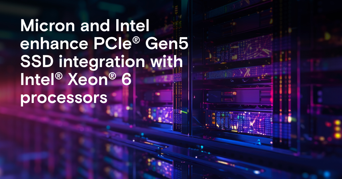 Micron Technology (@microntech) on Twitter photo 🚀 Micron and <a href="/IntelBusiness/">Intel Business</a> are advancing PCIe® Gen5 SSD integration with Intel® Xeon® 6 processors. The Micron 9550 SSD is now recognized by the Intel® Performance Optimization Tested program - a milestone in our enablement collaboration. Learn what this means for your next 🚀 Micron and <a href="/IntelBusiness/">Intel Business</a> are advancing PCIe® Gen5 SSD integration with Intel® Xeon® 6 processors. The Micron 9550 SSD is now recognized by the Intel® Performance Optimization Tested program - a milestone in our enablement collaboration. Learn what this means for your next