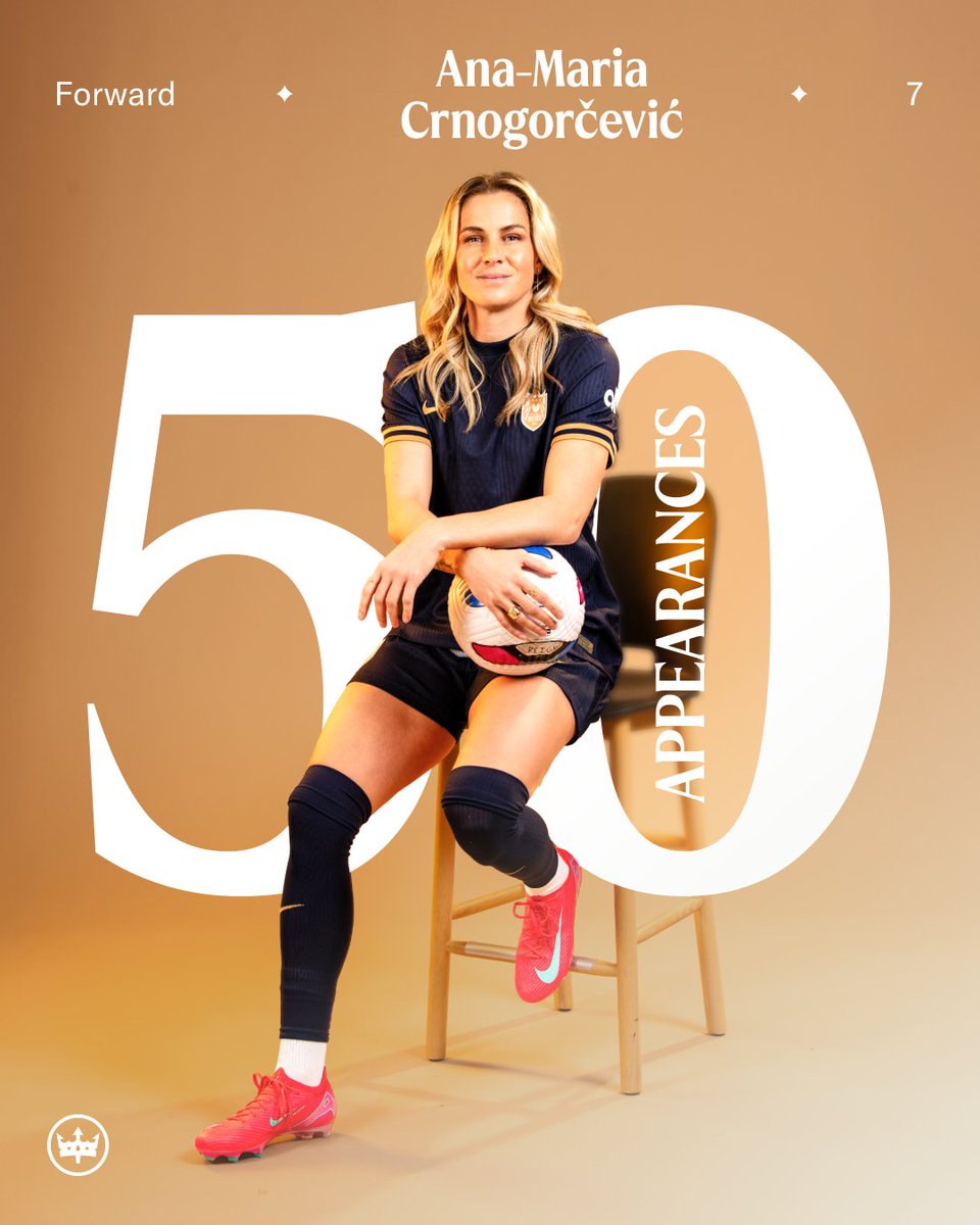That's 5️⃣0️⃣ for Ana-Maria Crnogorčević! 

Congratulations on 50 <a href="/NWSL/">National Women’s Soccer League</a> appearances! ✨