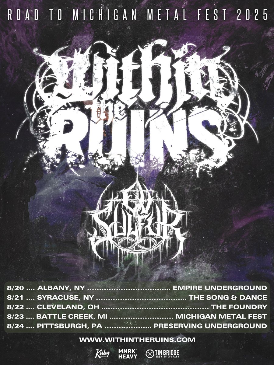 Dates w/ <a href="/ovsulfur/">Ov Sulfur</a> &amp; Michigan Metal Fest are on sale NOW!

Head to the link in our bio 🎟️🔗 

8/20 Albany, NY @ Empire Underground
8/21 Syracuse, NY @ The Song &amp; Dance
8/22 Cleveland, OH @ The Foundry
8/23 Battle Creek, MI @ Michigan Metal Fest
8/24 Pittsburgh, PA @ Preserving