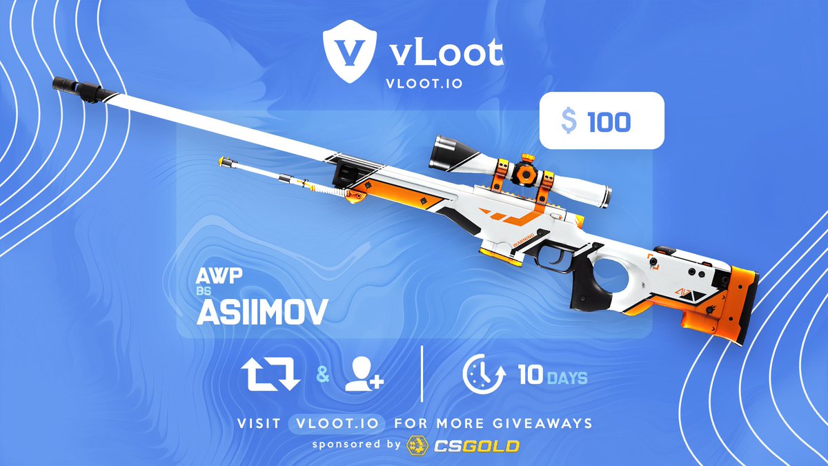 vloot_io's tweet image. CSGO / CS2 AWP Asiimov Giveaway ($100) 🎁

✅ Follow @csgoldbet &amp;amp; @vloot_io
✅ Like, Retweet and Tag 1 friend

Winner drawn in 10 days, good luck 🥰
