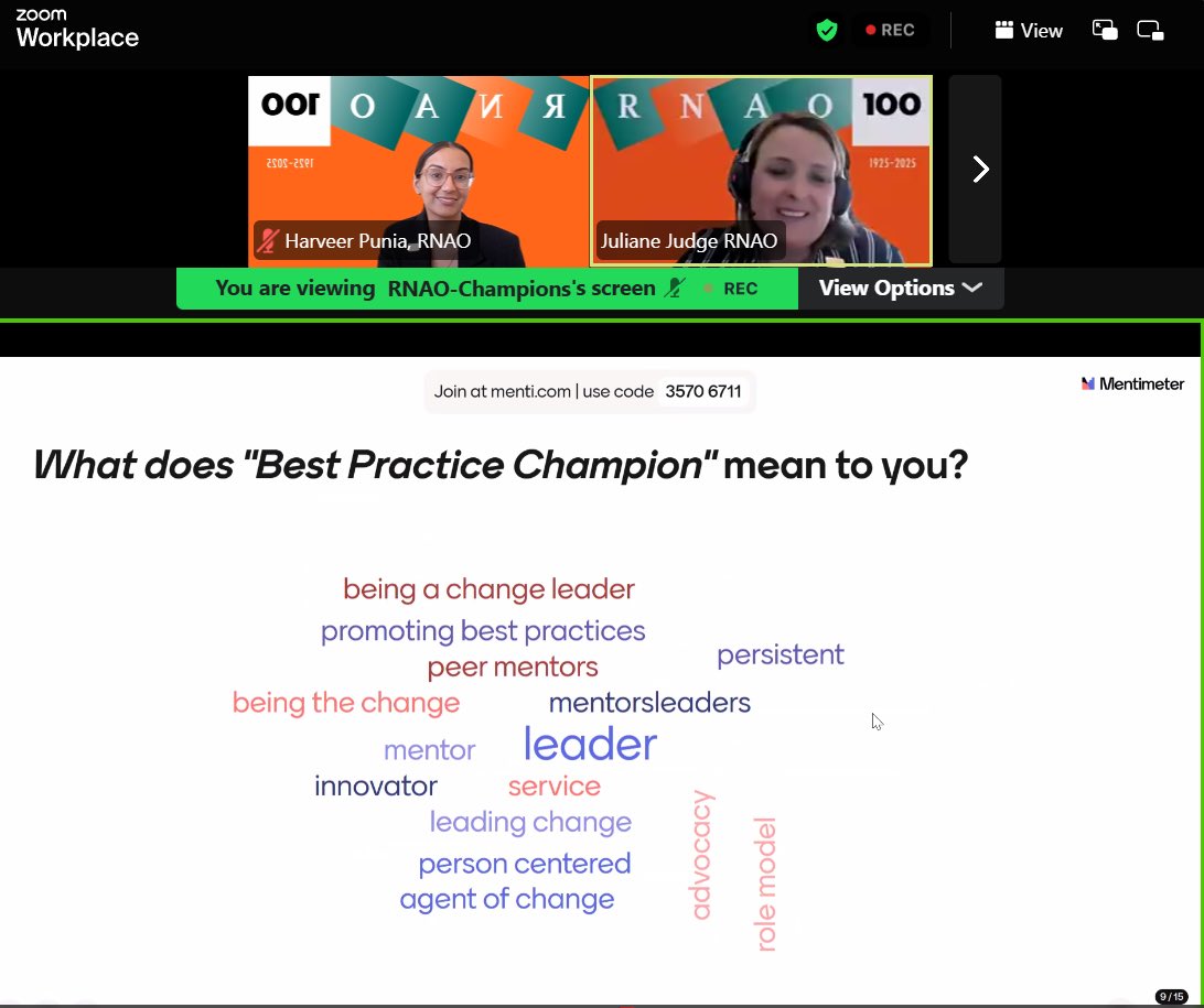Big news for #BPSOs!

Today my colleague Juliane and I hosted a webinar to share exciting updates to RNAO’s Best Practice Champions program!

💡 New eLearn is LIVE
📢 Train-the-Trainer applications are OPEN

#BestPracticeChampions #NursesWeek2025 
<a href="/RNAO/">RNAO</a>