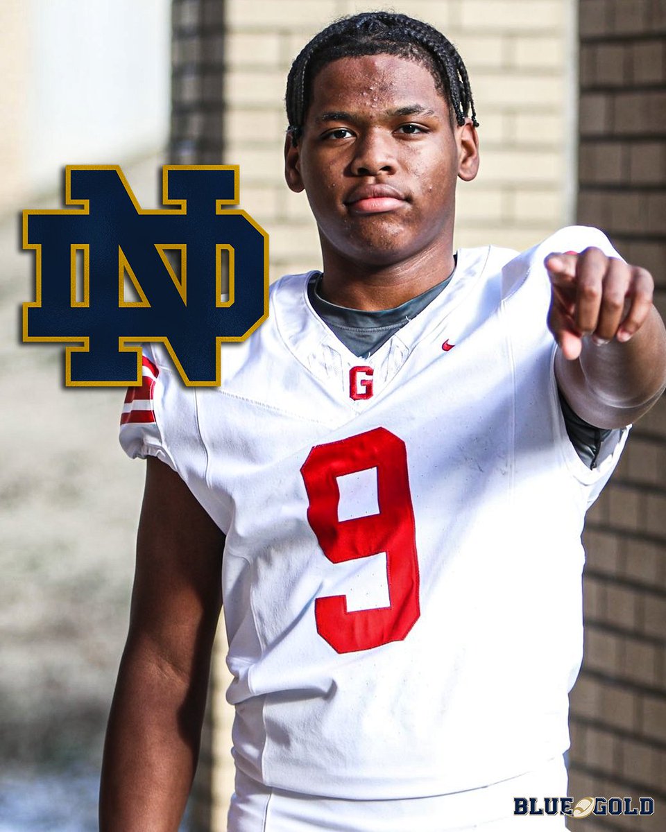 Mike Singer (@miketsinger) on Twitter photo Four-star 2027 QB Kharim Hughley tells <a href="/BGInews/">BlueandGold.com</a> that he’ll visit Notre Dame early next week ‼️
Irish QB coach Gino Guidugli saw Hughley last week, and the talented signal-caller is locked in for a visit to South Bend ☘️
on3.com/teams/notre-da… Four-star 2027 QB Kharim Hughley tells <a href="/BGInews/">BlueandGold.com</a> that he’ll visit Notre Dame early next week ‼️
Irish QB coach Gino Guidugli saw Hughley last week, and the talented signal-caller is locked in for a visit to South Bend ☘️
on3.com/teams/notre-da…