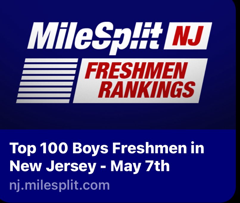 KymoreMonroe 👹 (@kymoremonroe) on Twitter photo Honored to be recognized among NJ’s Top 100 Freshmen in track & field!
Each mile, each split, each stride—it’s all paying off.
Grateful for the journey and excited for what’s ahead!
#Top100 #NJTrack #FreshmanYear #HardWorkPaysOff <a href="/SPPAthletics/">St. Peter's Prep</a>
<a href="/SPPFootball/">St. Peter's Football 🏴☠️</a> <a href="/milesplit/">MileSplit US</a> Honored to be recognized among NJ’s Top 100 Freshmen in track & field!
Each mile, each split, each stride—it’s all paying off.
Grateful for the journey and excited for what’s ahead!
#Top100 #NJTrack #FreshmanYear #HardWorkPaysOff <a href="/SPPAthletics/">St. Peter's Prep</a>
<a href="/SPPFootball/">St. Peter's Football 🏴☠️</a> <a href="/milesplit/">MileSplit US</a>