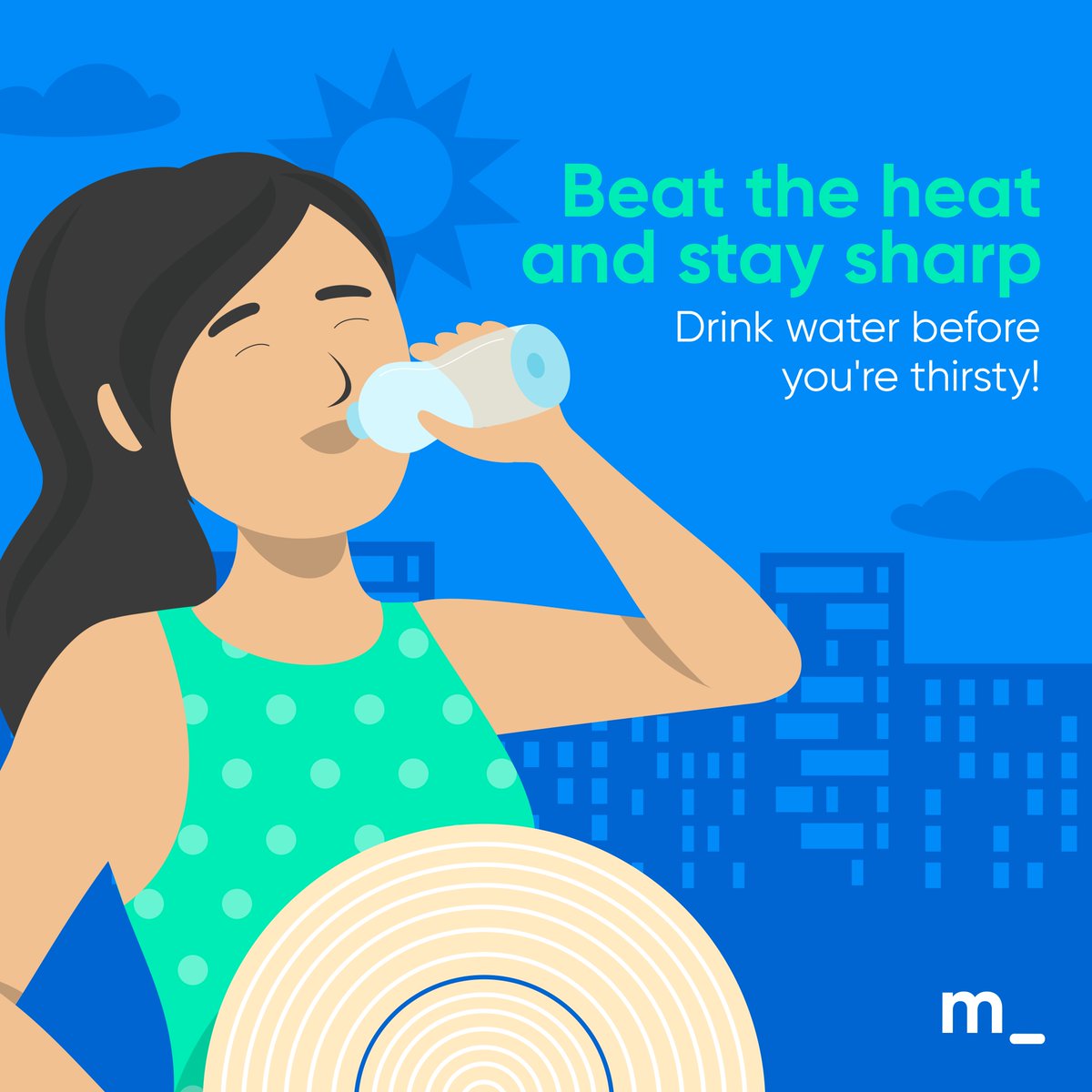 MedgatePH's tweet image. Hydration Hack: Don’t wait ‘til you&apos;re thirsty! 💧 Drink water regularly to stay cool, focused, and energized. #StayHydrated #HydrationHack #Medgate