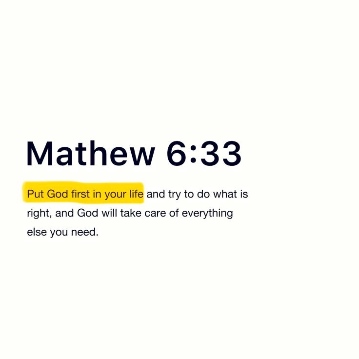 Matthew 6:33