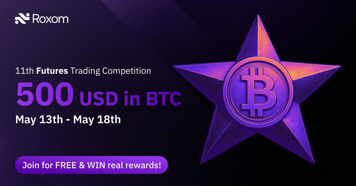 roxom's tweet photo. Trade & Win Real BTC 🏆

Futures Trading Competition on @Roxom 
📈 Trade Futures + Spot — climb the leaderboard with the highest ROI
🏆 Rewards for the Top 20 traders.

👇 Join the competition now