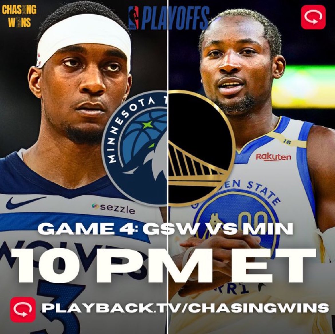 #DubNation,

For the 2024-25 season, we’ll be doing LIVE WATCHES for EVERY. SINGLE. GAME.

WCSF G4: Warriors vs Timberwolves

Tonight at 7:00 pm PST/10:00 pm EST

Join the stream (link in replies)