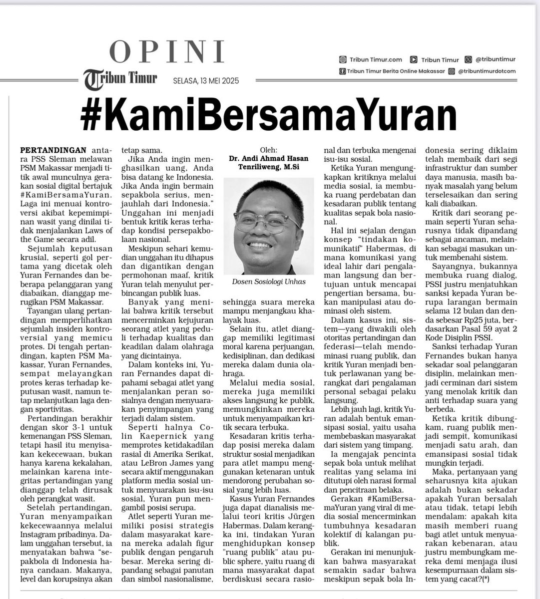 #KamiBersamaYuran
<a href="/PSSI/">PSSI</a> <a href="/erickthohir/">Erick Thohir</a> <a href="/pt_lib/">PT Liga Indonesia Baru</a> <a href="/PSM_Makassar/">PSM Makassar</a> ✊🏼
