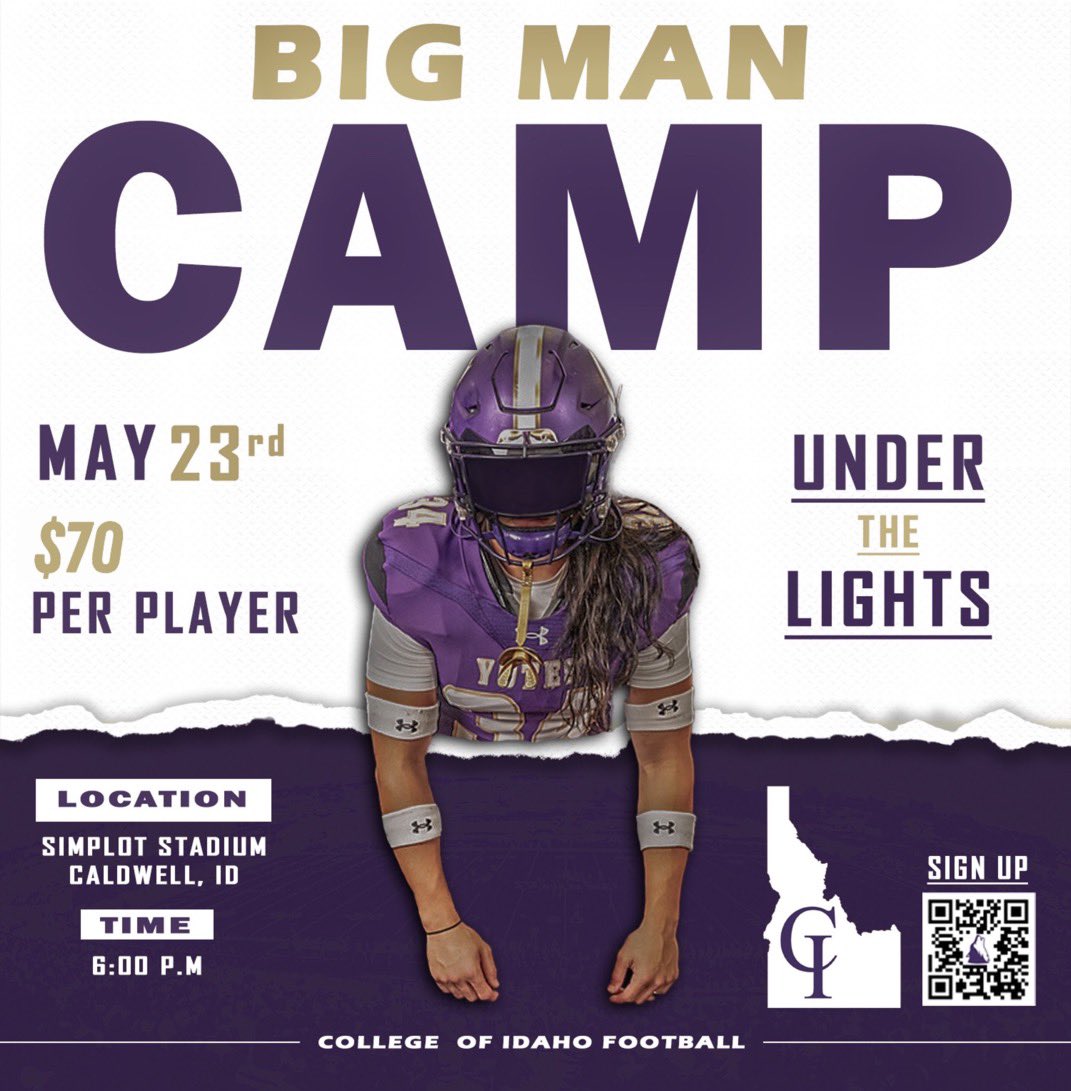 Cache Palmer (@cache_palmer4) on Twitter photo Big thanks to <a href="/CoachStinar/">Colby Stinar</a> for the invite to their big man camp!!
<a href="/IdahoRecruitHub/">Idaho Recruit Hub</a> <a href="/PrepRedzoneID/">Prep Redzone Idaho</a> <a href="/BrandonHuffman/">Brandon Huffman</a> <a href="/CoachRife54/">Coach Rife</a> <a href="/YotesFootball/">College of Idaho Football</a> Big thanks to <a href="/CoachStinar/">Colby Stinar</a> for the invite to their big man camp!!
<a href="/IdahoRecruitHub/">Idaho Recruit Hub</a> <a href="/PrepRedzoneID/">Prep Redzone Idaho</a> <a href="/BrandonHuffman/">Brandon Huffman</a> <a href="/CoachRife54/">Coach Rife</a> <a href="/YotesFootball/">College of Idaho Football</a>