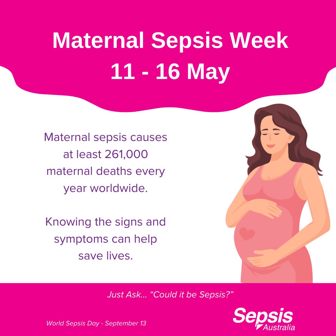 Maternal Sepsis is Preventable, Treatable and Often Overlooked.

Whether you are pregnant or recovering after birth, knowing the signs can save your life.

Always ask...'Could it be sepsis?'

For more info, visit: 
australiansepsisnetwork.net.au/information-an…