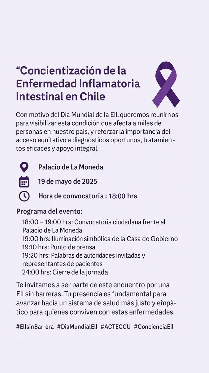 Pauli (@paulinunezfigue) on Twitter photo Acompáñanos este 19 de mayo iluminando el palacio de la moneda en Santiago , Chile. Por mejores terapias y mejor cobertura
Join us this May 19th in lighting up the Palacio de La Moneda in Santiago, Chile,for better treatments and improved healthcarecoverage.<a href="/ministeriosalud/">Ministerio de Salud</a> Acompáñanos este 19 de mayo iluminando el palacio de la moneda en Santiago , Chile. Por mejores terapias y mejor cobertura
Join us this May 19th in lighting up the Palacio de La Moneda in Santiago, Chile,for better treatments and improved healthcarecoverage.<a href="/ministeriosalud/">Ministerio de Salud</a>