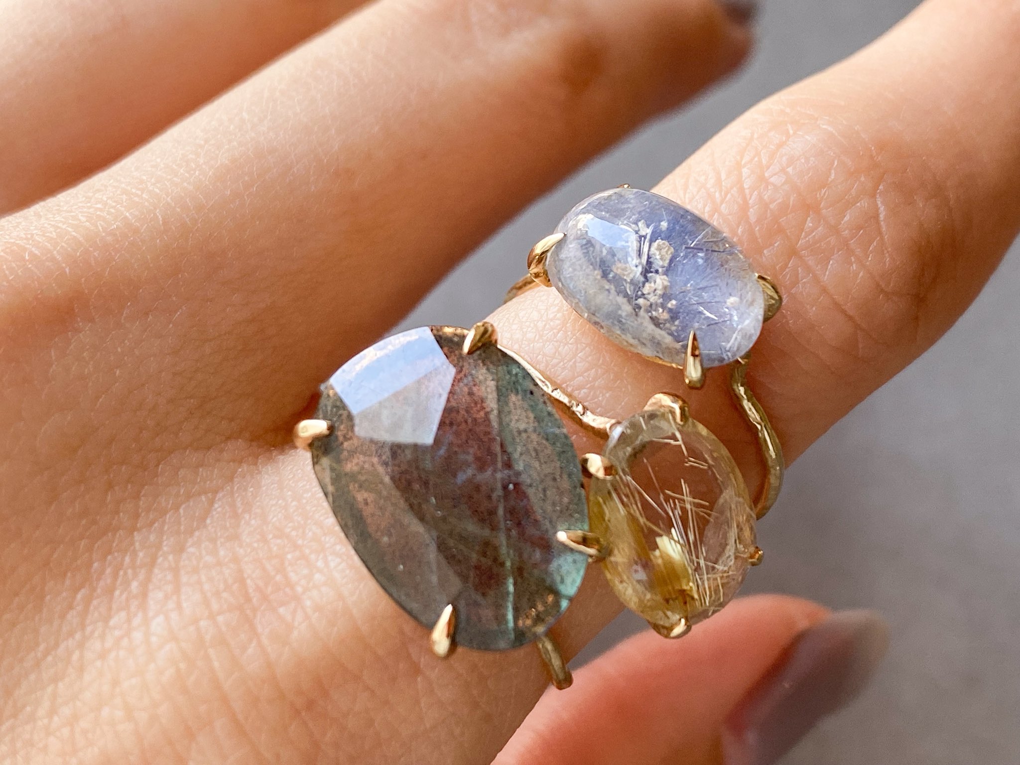 ネ*コ様 MONAKA Jewellery モナカ ルチルクォーツリング 13号