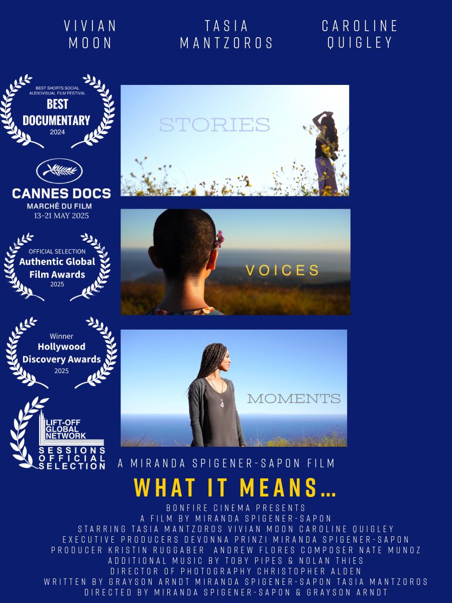 mirandaspigener's tweet photo. Startin the week w/a bang! my film What It Means… a spoken word documentary on #femalereproductiverights & #whatitmeanstobehuman is part of the Official Selection of the AUthentic global film awards taking place. June 12-13, 2025 at Harmony Gold Theatre on Sunset Blvd! https://t.co/ARxYnSgS7u