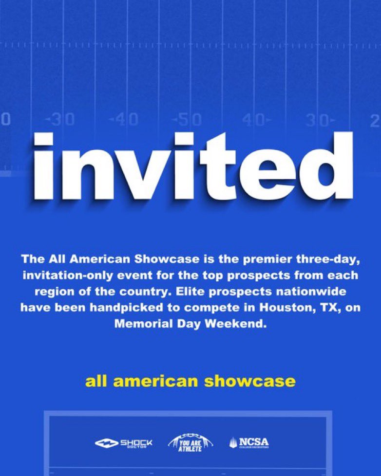 Thank you <a href="/youareathlete/">You Are Athlete</a> for the invite to the All-American showcase!!