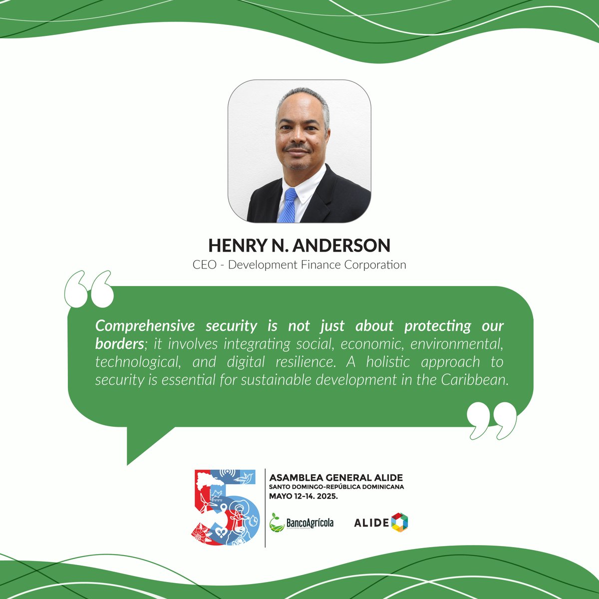ALIDE (@_alide_) on Twitter photo #ALIDE55 🌎🔐 | Henry Anderson, CEO of <a href="/DFCBelize/">DFC Belize</a>, emphasized the importance of integrating economic, social, environmental, and technological dimensions into sustainable development strategies, especially in the Caribbean. 🌴💡
📺 Watch the event here 👉 bit.ly/431Z0Rm #ALIDE55 🌎🔐 | Henry Anderson, CEO of <a href="/DFCBelize/">DFC Belize</a>, emphasized the importance of integrating economic, social, environmental, and technological dimensions into sustainable development strategies, especially in the Caribbean. 🌴💡
📺 Watch the event here 👉 bit.ly/431Z0Rm
