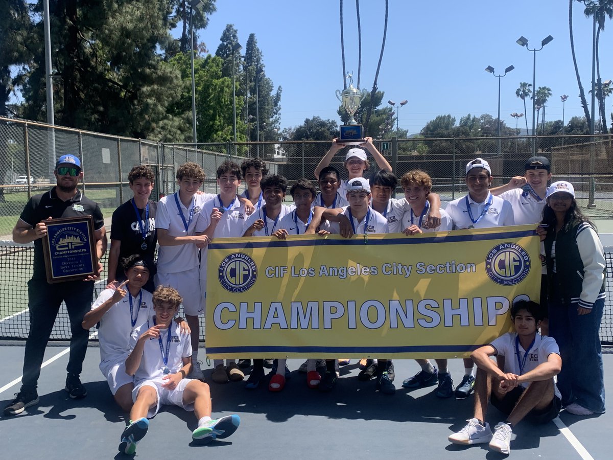 Tennis Champions 🏆

Congratulations to Coach Grider and our Boys Tennis Team for winning the LA City CIF Division I Championship! 🎾

Go Royals! 🐻💙

#ecrchs #ecr #WeAreECR #goroyals #WoodlandHills #tennis #champions
