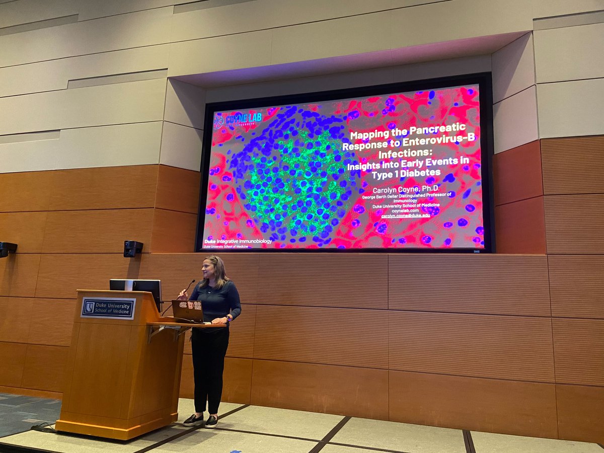 TheGregoryLab's tweet image. For the 1st part of the afternoon @DukeMedSchool #SpatialBiology talks #CarolynCoyne of #DukeMolecularGenetics & #Microbiology spoke on #enterovirus in #T1D, #JingXu of #DukeAnesthesiology on #SpatialTranscriptomics in #hDRG, and #ZachReitman of @DukeRadiology on #MidlineGlioma