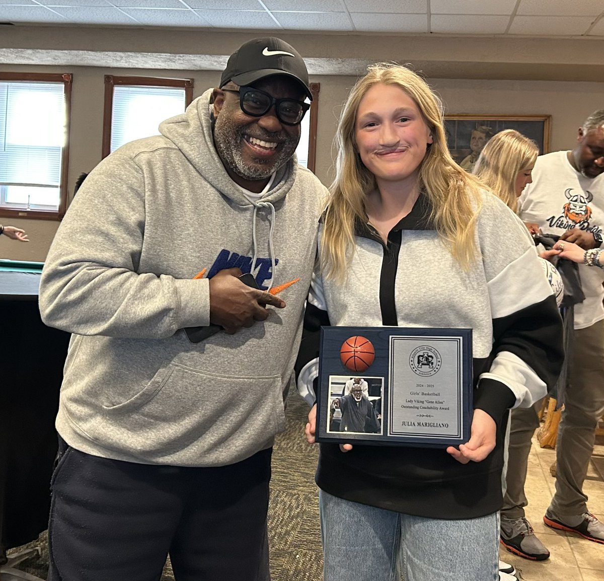 Had an awesome time celebrating each other this weekend.  Was extremely honored to receive the Lady Viking Gene Allen Outstanding Coachability Award. I love this team!