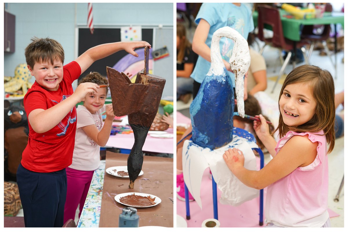 MrsOArtStudio's tweet photo. Teamwork makes the dream work! 💙💪
As we wrap up the school year, our students are still going strong, creating incredible wildlife inspired by Virginia’s great outdoors. These final weeks are wild in the best way! #VirginiaWildlife #wearecucps #VirginiaStateParks #GetOutside #ccesdukes