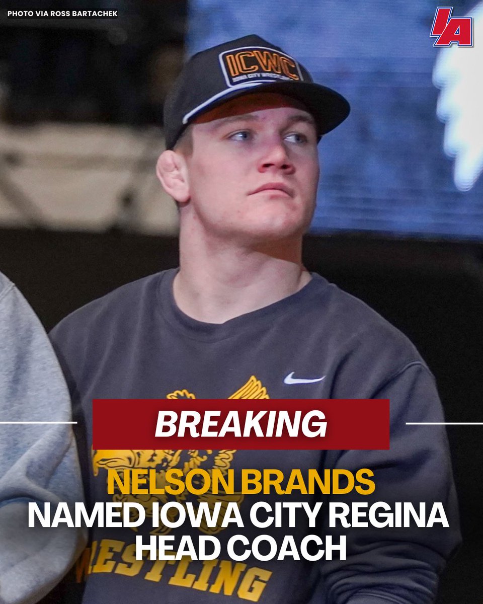 Some Breaking #IAhswr news: Nelson Brands has been named coach of Iowa City Regina. 

Brands was an All-American for Iowa, and takes over the helm from fellow Hawk alum Drew Bennett.