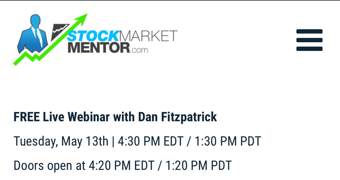 🚨 FREE Webinar with Veteran Trader <a href="/DanFitzpatrick/">Dan Fitzpatrick</a>🚨  👇

📅 May 13th, 4:30 PM EDT  
🎯 Learn the S.M.A.R.T. trading framework to trade with clarity &amp; confidence.  
💡 Discover the 5 key elements of great trades, avoid common mistakes, &amp; build a rules-based approach.  
🔥