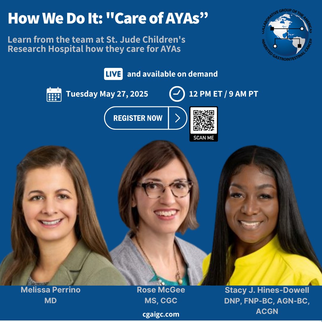 CGA-IGC (@cgaigc) on Twitter photo 📢Want to learn more about the transition of care?
➡️Join our How We Do It webinar: "Care of AYAs"
🗓️ May 27, 2025 | 🕛 12pm ET / 9am PT
👉 Register: cgaigc.com/webinars
<a href="/StJudeResearch/">St. Jude Research</a> experts will share insights on managing adolescents & young adults (AYAs) w/ 📢Want to learn more about the transition of care?
➡️Join our How We Do It webinar: "Care of AYAs"
🗓️ May 27, 2025 | 🕛 12pm ET / 9am PT
👉 Register: cgaigc.com/webinars
<a href="/StJudeResearch/">St. Jude Research</a> experts will share insights on managing adolescents & young adults (AYAs) w/