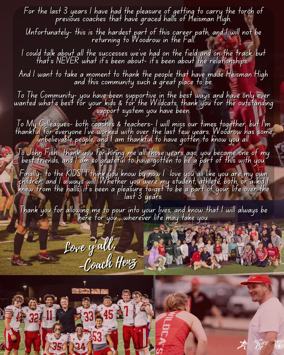 CoachHenzler's tweet image. Thank you Woodrow.

#ToeTheLine #CodeRed #HeismanHigh