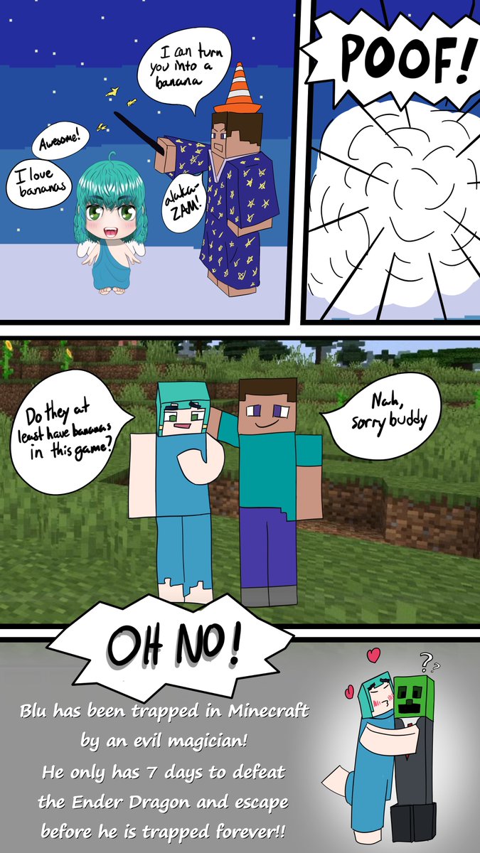 Blu_Cereal's tweet image. OH NO BLU!! 

How could you fall for such a simple trick??

#MinecraftWeek