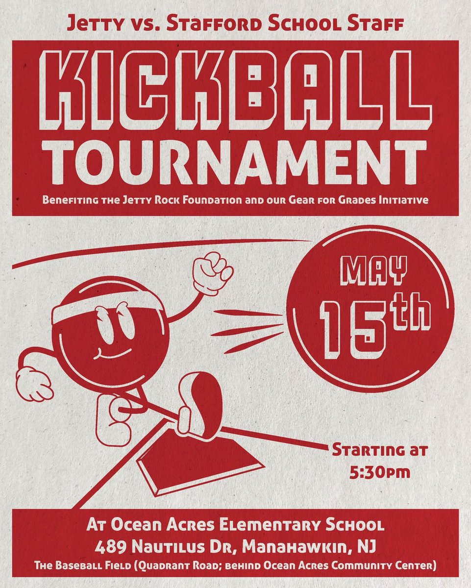 Kickball coming this week! Make sure to come out and cheer on your teachers! <a href="/OAPrincipal/">Susan DAlessandro</a> <a href="/StaffordTwpEd/">Stafford Schools</a> <a href="/STSD_McKinley/">McKinley Ave School</a> <a href="/pedalpowerrich/">Rich Meyer</a> <a href="/Director_Oxy/">William Wilkinson</a> <a href="/Stafford_INT/">Hope Zaun</a>