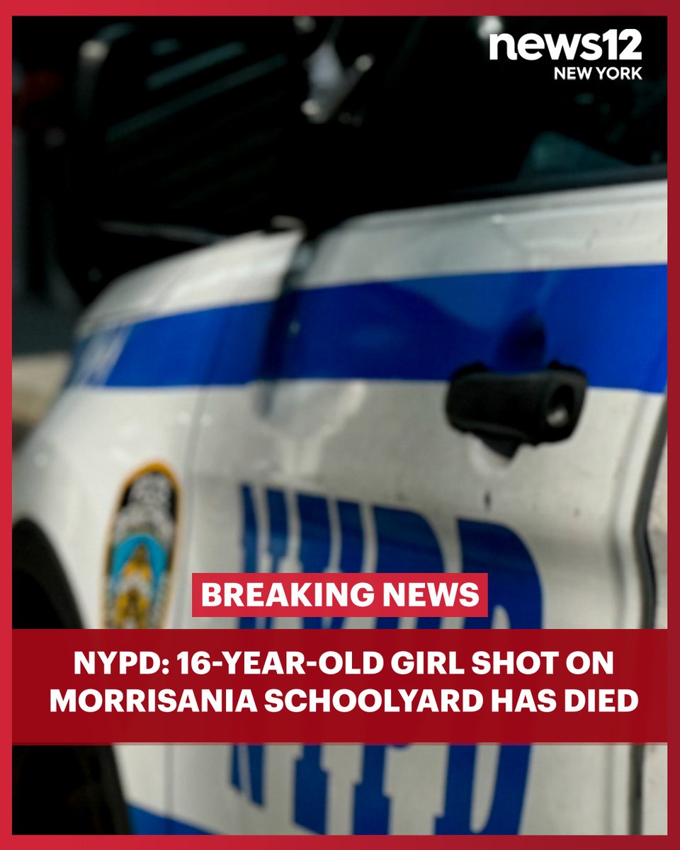 BREAKING UPDATE: 16-year-old girl shot on Morrisania schoolyard has died, NYPD sources say. 

#News12 #NewYork #TheBronx #Crime #Police #NYPD #BreakingNews #Morrisania #News #LocalNews
bit.ly/45dHXhU