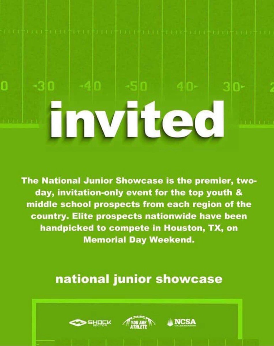 I’m thankful to receive this invitation from <a href="/youareathlete/">You Are Athlete</a> showcase in Houston. I am blessed and honor receive this invitation! See you in Houston!

<a href="/FlightSkillz/">Coach Flight</a> <a href="/Coach__OMalley/">Coach O’Malley</a> <a href="/NDNFootball/">Waxahachie Football</a> <a href="/CoachReynolds23/">Scott Reynolds</a> <a href="/Tolleson20/">Coach Tolly 2⃣0⃣🇺🇸</a> <a href="/RoadToHouston/">All-American Showcase</a> <a href="/youareathlete/">You Are Athlete</a> <a href="/TXTopTalent/">TX TOP TALENT</a> <a href="/TopPreps/">AI SEARCH - TOP PREPS AI SPORTS SEARCH ENGINE</a>