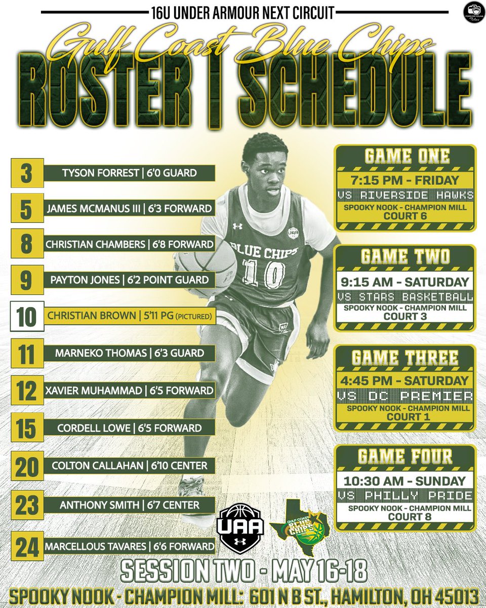 Clyde “CJ” Jackson (@bluechipsceo) on Twitter photo College Coaches come check out the future! Here is the schedule and roster for the UAA 16u <a href="/PaulBiancardi/">Paul Biancardi</a> <a href="/AnalyticalCoach/">🥶The Baller Plug🥶</a> <a href="/bigsloan32/">Marcus Sloan</a> <a href="/RcsSports/">Jim Hicks</a> <a href="/BJenkins247/">Brandon Jenkins</a> <a href="/ebosshoops/">Eric Bossi</a> <a href="/usabasketball/">USA Basketball</a> <a href="/UANextBHoops/">Boys UAA</a> <a href="/ebosshoops/">Eric Bossi</a> <a href="/RcsSports/">Jim Hicks</a> College Coaches come check out the future! Here is the schedule and roster for the UAA 16u <a href="/PaulBiancardi/">Paul Biancardi</a> <a href="/AnalyticalCoach/">🥶The Baller Plug🥶</a> <a href="/bigsloan32/">Marcus Sloan</a> <a href="/RcsSports/">Jim Hicks</a> <a href="/BJenkins247/">Brandon Jenkins</a> <a href="/ebosshoops/">Eric Bossi</a> <a href="/usabasketball/">USA Basketball</a> <a href="/UANextBHoops/">Boys UAA</a> <a href="/ebosshoops/">Eric Bossi</a> <a href="/RcsSports/">Jim Hicks</a>