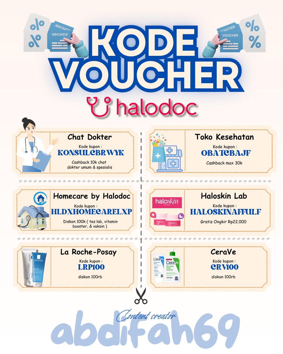 abdifah69's tweet photo. VOUCHER HALODOC MEI 2025 #voucherhalodoc #halodoc @HalodocID #voucherhalodocmei https://t.co/niAyJhEEda