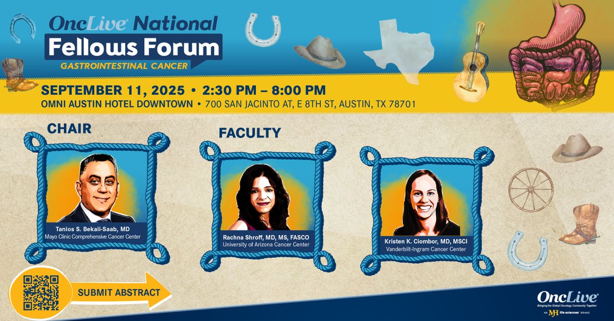 OncLive.com (@onclive) on Twitter photo #OncologyFellows, this is your opportunity to present your work, engage with peers, and advance your career! Submit your #GICancer essay by 7/7 for a trip to Austin this September! Don’t miss out! <a href="/GIcancerDoc/">Tanios Bekaii-Saab, MD</a> <a href="/rachnatshroff/">Rachna Shroff, MD, MS, FASCO</a> <a href="/KristenCiombor/">Kristen Ciombor</a>
Apply now: hubs.li/Q03m3Xz10 #OncologyFellows, this is your opportunity to present your work, engage with peers, and advance your career! Submit your #GICancer essay by 7/7 for a trip to Austin this September! Don’t miss out! <a href="/GIcancerDoc/">Tanios Bekaii-Saab, MD</a> <a href="/rachnatshroff/">Rachna Shroff, MD, MS, FASCO</a> <a href="/KristenCiombor/">Kristen Ciombor</a>
Apply now: hubs.li/Q03m3Xz10