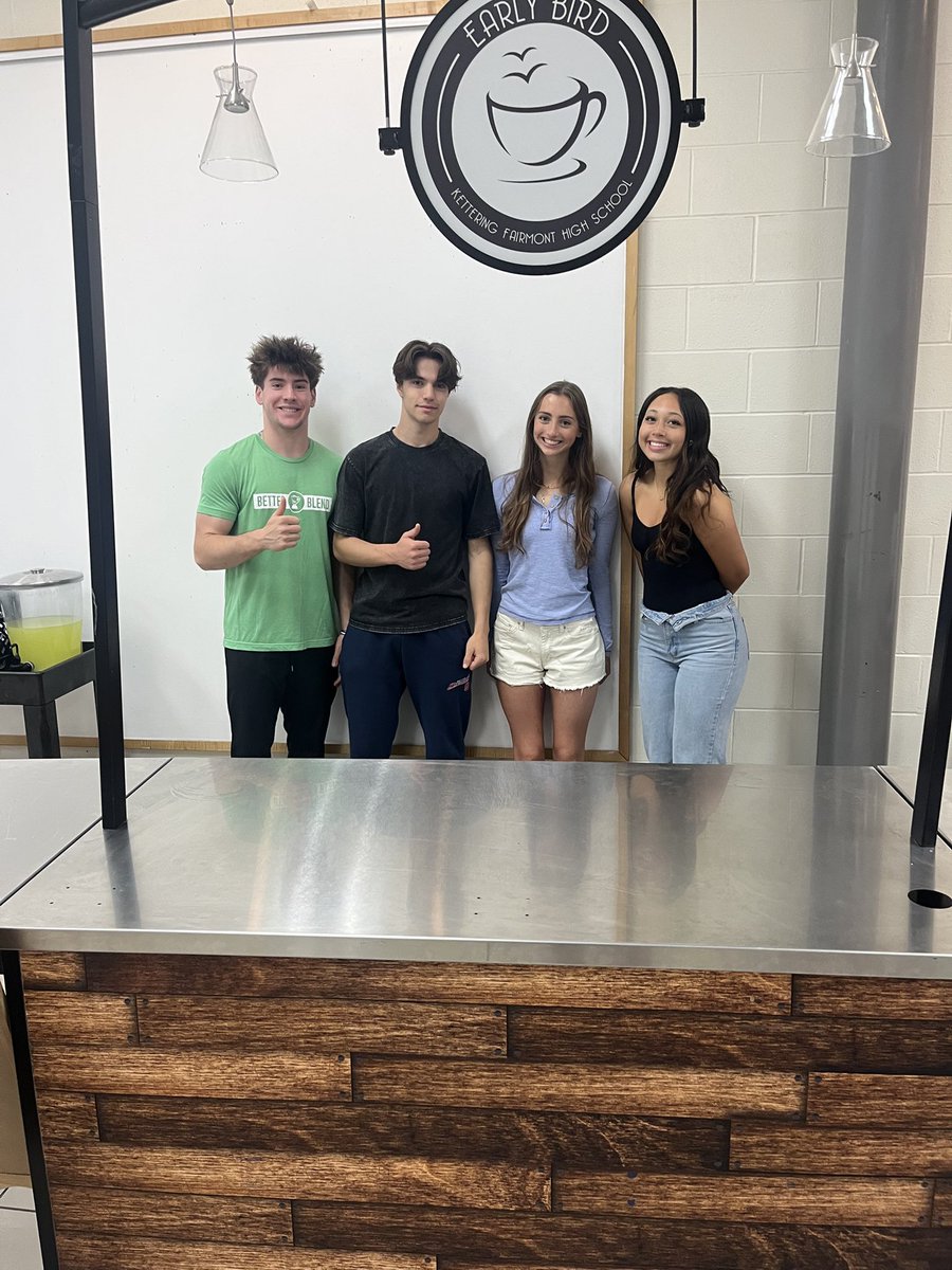 Your 2025-2026 Early Bird Baristas!! Looks like it’s going to be another great year! #theboyz #thegirlz #FairmontBaristas #yummers #thefuture

☕️Brayden Guy
☕️Nina Pellegrino
☕️Jadah Neese
☕️Nolan Stringer