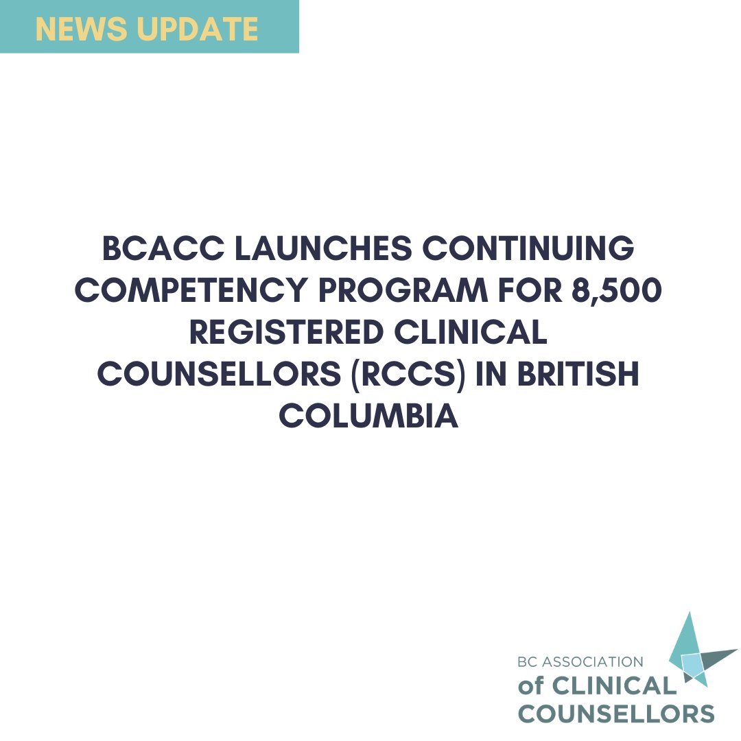 bccounsellors's tweet image. The #BCACC is pleased to announce the newly revised Quality Assurance Continuing Competency (QACC) program - the association's latest initiative to advance public protection in BC
Full press release - newswire.ca/news-releases/…
@Josie_Osborne @ToorJody @amnashahbc