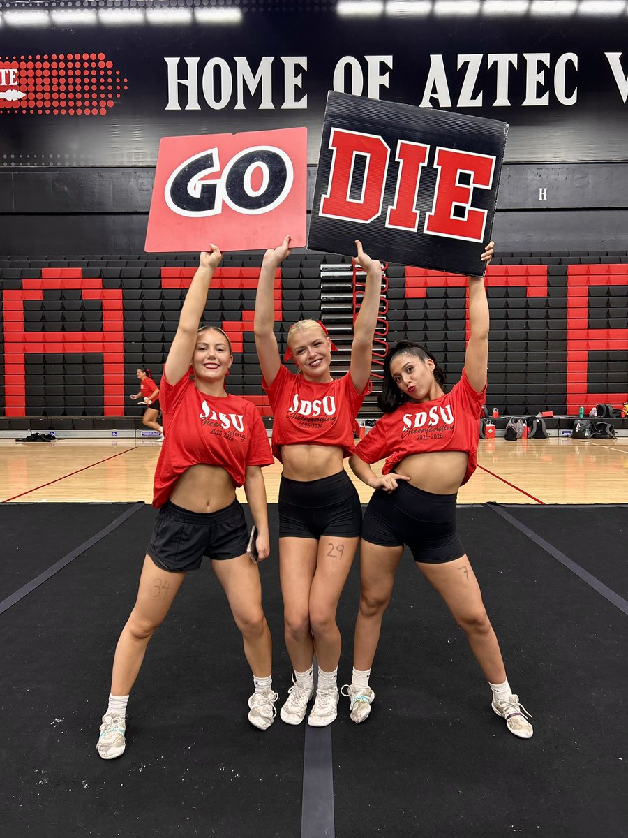 Your newest SDSU cheerleader!!! Goodbye all star… for now😏❤️