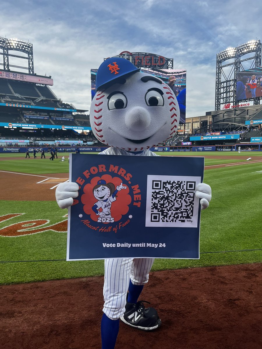 Have you voted for <a href="/mrsmet/">Mrs. Met</a> today? Let’s put her in the <a href="/MascotHall/">MASCOT HALL OF FAME</a> 🙌

VOTE ➡️ bit.ly/43cJOkM