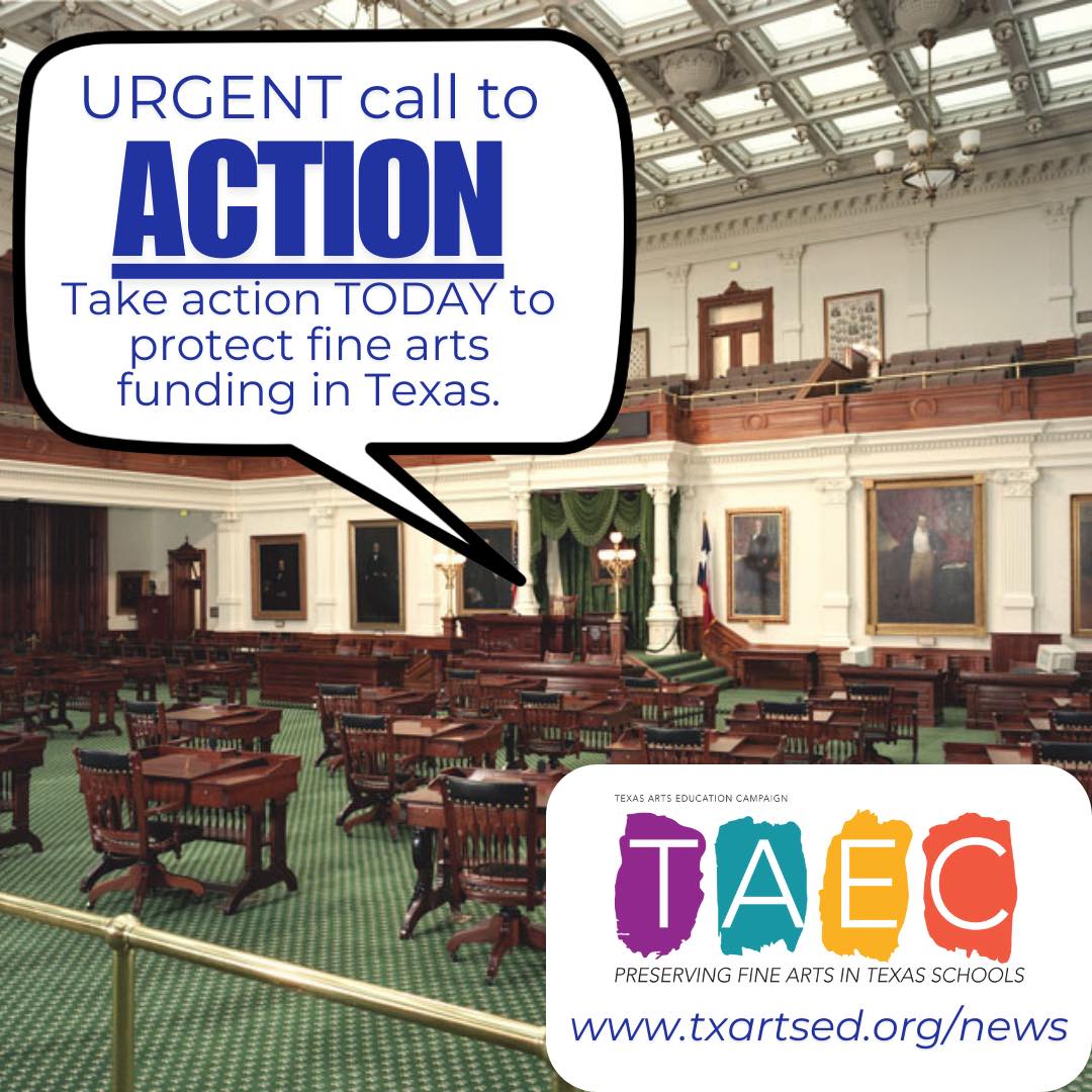 Call your Senator and tell them to keep the Fine Arts allotment on HB2! 🤍 this post if you will call and quote us with a 🤚🏼✋🏽🤚🏿if you’ve done it already! #txlege