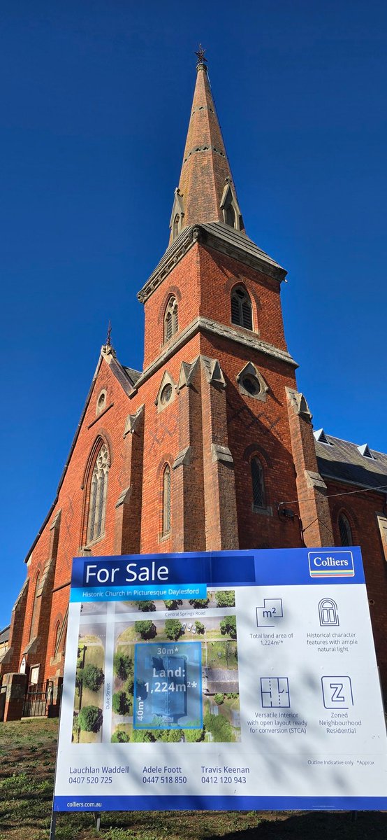 Anyone want a church? 
With no less than 5 churches &amp; a convent, the beautiful town of Daylesford to the NW of Melbourne is clearly oversupplied with 'places of worship'.