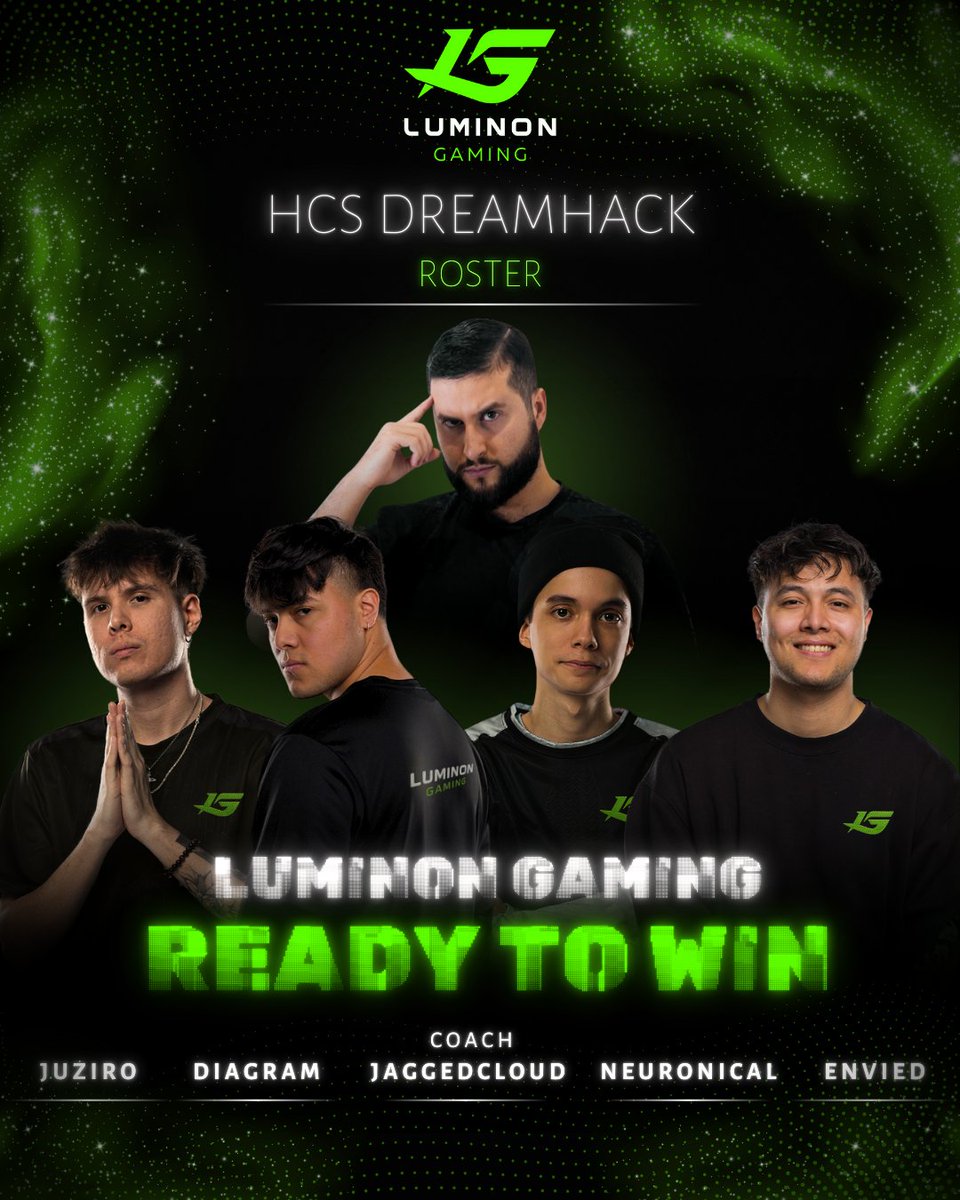 Luminon Gaming (@luminongaming) on Twitter photo You know what they say, legends never stay gone for long...
A comeback you didn't see coming.
Our third and final roster for <a href="/HCS/">Halo Esports</a> DreamHack is here.
⚫ <a href="/Neuronical_/">Danimals | Luminon</a>
⚫ <a href="/EEnvied_/">Eric</a>
⚫ <a href="/Joeyhoey_/">Juziro</a>
⚫ <a href="/DDiagram_/">Drew</a>
🧠 Coach: <a href="/JaggedCloud/">Ryan</a>
They’re suiting up for the rest of the HCS You know what they say, legends never stay gone for long...
A comeback you didn't see coming.
Our third and final roster for <a href="/HCS/">Halo Esports</a> DreamHack is here.
⚫ <a href="/Neuronical_/">Danimals | Luminon</a>
⚫ <a href="/EEnvied_/">Eric</a>
⚫ <a href="/Joeyhoey_/">Juziro</a>
⚫ <a href="/DDiagram_/">Drew</a>
🧠 Coach: <a href="/JaggedCloud/">Ryan</a>
They’re suiting up for the rest of the HCS