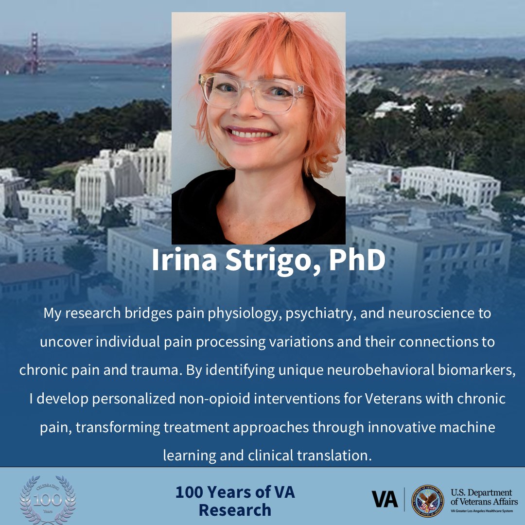 This VA Research Week, May 13th-16th, NCIRE celebrates its contribution to 100 Years of VA Research.

NCIRE is proud to support the research of Dr.  Irina Strigo at the San Francisco VA Health Care System!

Learn more: ncire.org/about-ncire
#VAResearch100