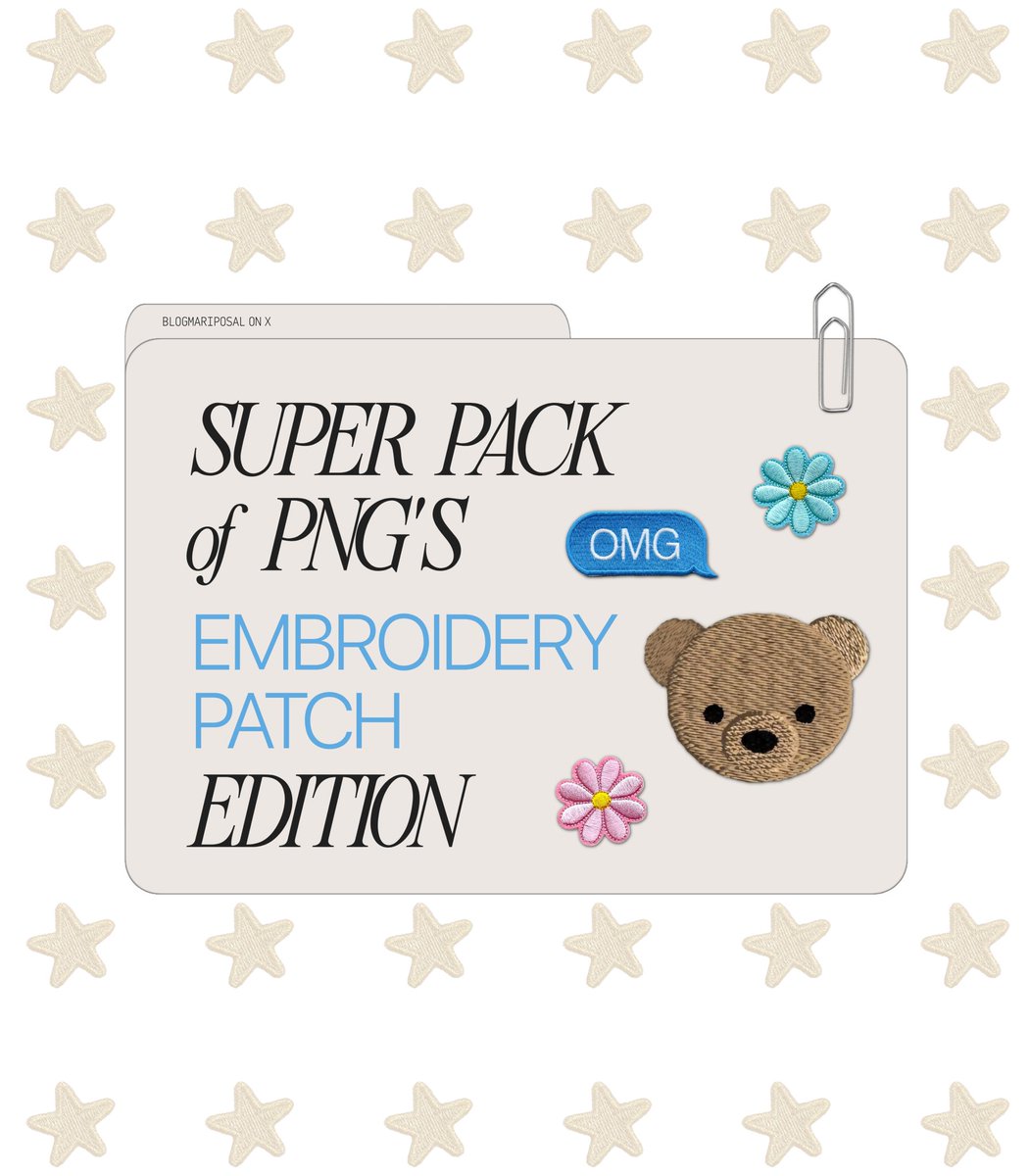 blogmariposal's tweet image. ㅤㅤㅤㅤㅤㅤSUPER PACK OF PNGS.⠀ 🧵 ᪲
ㅤㅤㅤㅤㅤㅤ( PATCH EDITION )
Hola a todos! En esta ocasión les traigo un drive con png&apos;s con estilo bordado de libre uso para sus ediciones. ♥︎! PD﹔ agregué una carpeta con letras del mismo estilo. ¡Espero les guste!