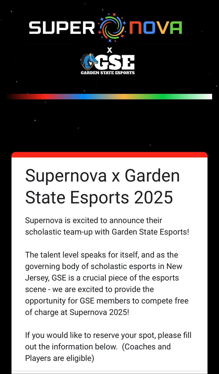 Excited to get top <a href="/GSEsportsorg/">Garden State Esports</a> talent in #NJ scholastic Smash down to <a href="/SuperSmashCon/">Supernova 2025</a> to get after it! #esports #esportsedu #newjersey #smash
